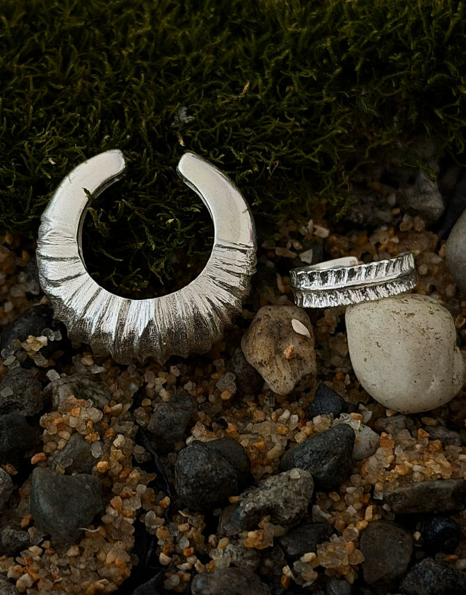 Pebble Sterling Silver Earrings
